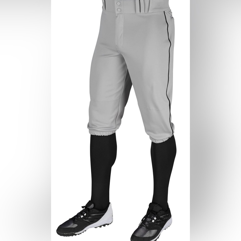 Gray and Black Athletic Baseball Knickers